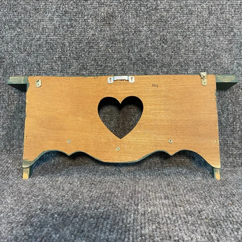 Vintage Wood Small Heart Shelf 15